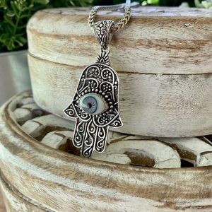 NEW 925 Sterling Silver Hamsa Pendant